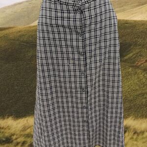 Vintage Whimsigoth Dark Academia Y2K Plaid Grunge Feminine Goth Midi Skirt